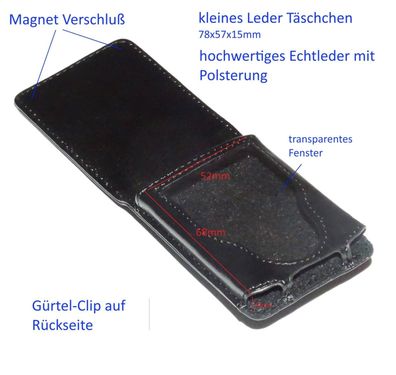 Kleine Leder Tasche für MP3 Player z.B. Ipod sehr hochwertig UVP 14,95 o Verpack
