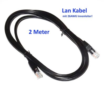 Netzwerkkabel Lan Kabel 2 Meter mit 26AWG Innenleiter