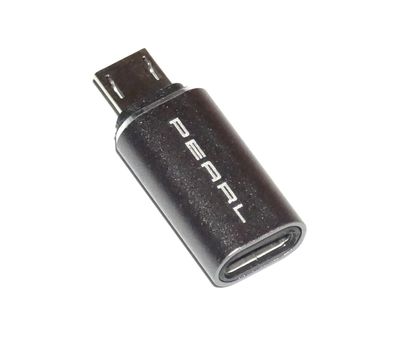 Pearl Adapter Micro USB Stecker auf USB C Buchse Aluminium Gehäuse
