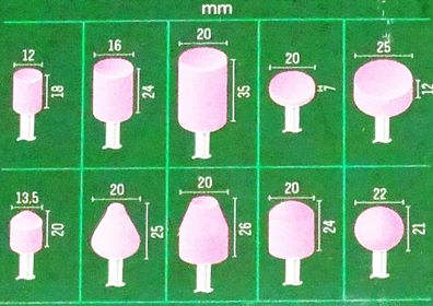 10 tlg. Set Parkside Edelkorund Schleifsteine für Geradeschleifer Schaft Ø 6mm