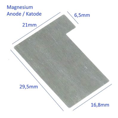 Magnesium Anode Katode für Galvanik LxBxH 29,5x21x0,5mm