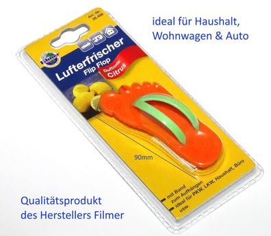 Flip Flop Design Lufterfrischer Sommerduft Zitrone für Haushalt Wohnwagen & Auto