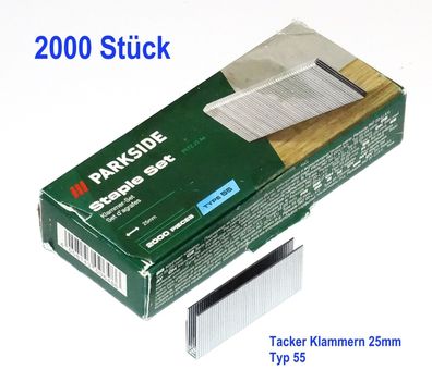 2000 Stück Tacker Klammer Set Typ 55 25mm