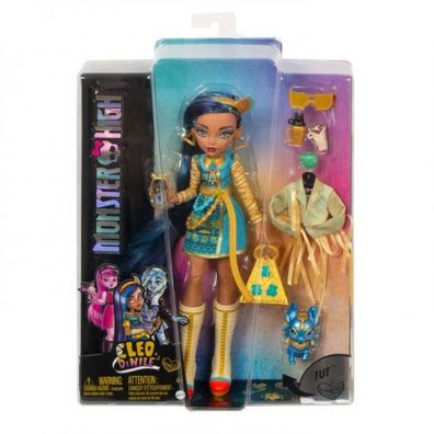 Mattel - Monster High Cleo De Nile Doll With Blue Streaked Hair And Pet Dog - ...