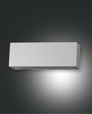 LED Wandaußenleuchte silber Fabas Luce Trigg 180mm 1300lm IP54