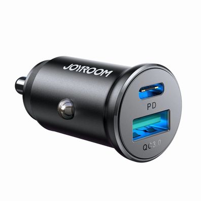 Auto-Adapter Joyroom JR-CCN05 30W USB-A USB-C Mini-Autoladegerät - Schwarz