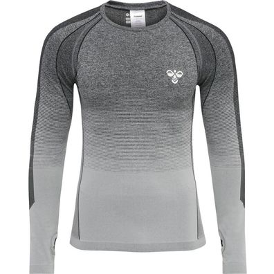 HUMMEL GG12 Seamless Training Top L/ S Langarm Grau Meliert NEU