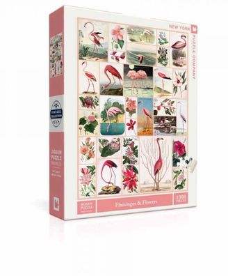New York Puzzle Company Flamingo's en Bloemen 1000 stukjes