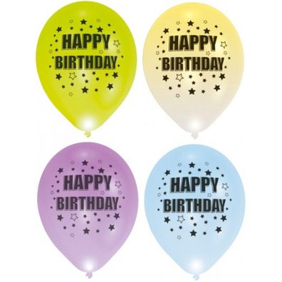 Balloons - Led Happy Birthday - 4 Pcs