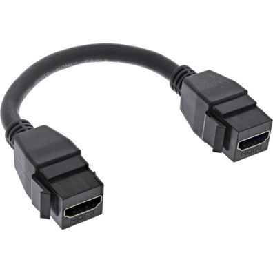 InLine® HDMI 2x Keystone Adapterkabel 4K/60Hz, HDMI A Buchse/Buchse, schwarz, 0,