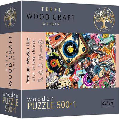 Trefl 20180 Wood Craft Garry Walton Die Welt der Musik 500 + 1 Teile Holzpuzzle