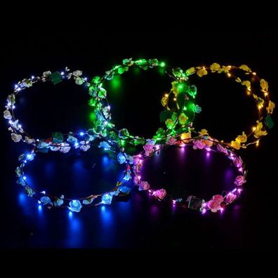 10x LED-Leucht Stirnband; Haarschmuck Haarreif Für Kinder; Blume; Zufällige Farben
