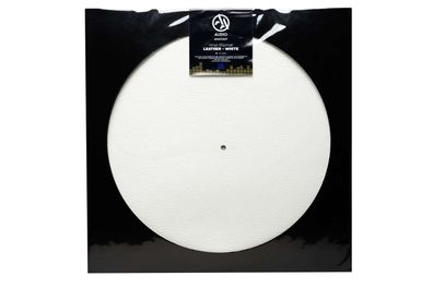 Schallplatten-Matte Slipmat (Leder weiß) - - (Vinyl / Zubehör)