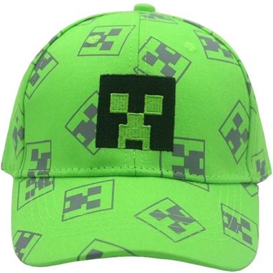 Minecraft Kinder Caps & Kappen - Kinder Minecraft Cap in Grün mit Crepper Logo