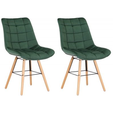 2er Set Stühle Leni Samt (Farbe: grün)