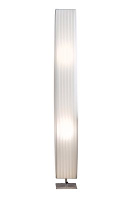 Stehlampe 120 cm eckig Metall Chrom Latex Weiß