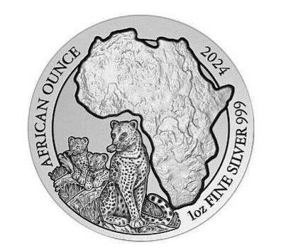 Silbermünze 999/1000 - Ruanda 2024 1oz - African Leopard - Polierte Platte