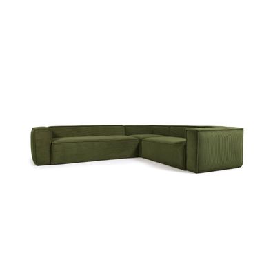 Ecksofa Blok 5-Sitzer in grün Cord 320 x 290 cm