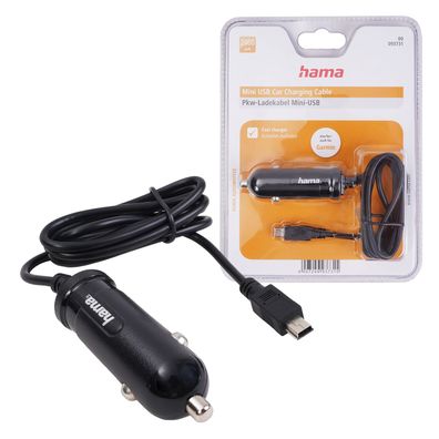 Hama Mini-USB KFZ-Adapter Ladegerät 2,4A Lader Ladekabel Handy Smartphone MP3