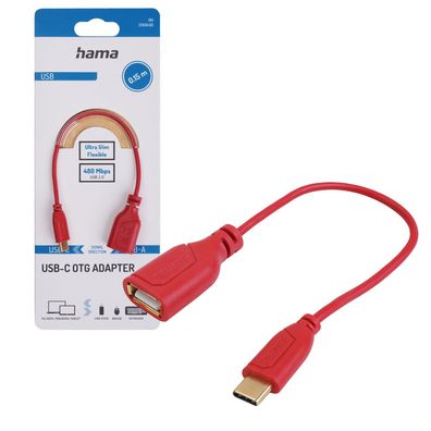 Hama OTG Adapter-Kabel USB-C auf USB-A Konverter für Handy Tablet PC Notebook