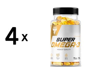 4 x Trec Nutrition Super Omega-3 (60 Caps) Unflavoured
