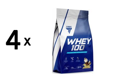 4 x Trec Nutrition Whey 100 (900g) Double Chocolate