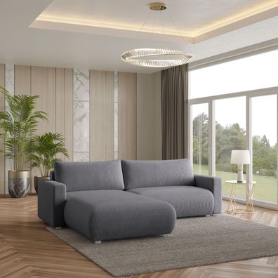 Ecksofa TURIN P Moderne Eckcouch Schlaffunktion, Sofa mit Bettkasten