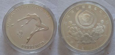 10000 Won Silber Münze Südkorea 1988 Olympiade Seoul Rhyt. Sportgymnastik (167098)