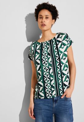 Street One T-Shirt mit Print in Cool Vintage Green