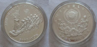 5000 Won Silber Münze Südkorea 1986 Olympiade Seoul 1988 (167067)