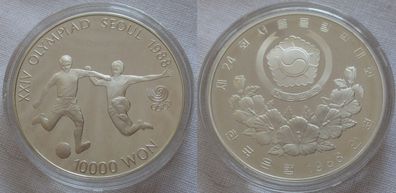 10000 Won Silber Münze Südkorea 1988 Olympiade Seoul Fussball (167054)