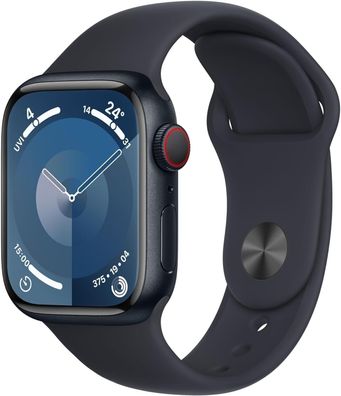 Apple Watch Series 9 41mm 4G Aluminiumgehäuse mit Sportarmband Mitternacht S/ M