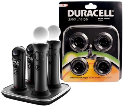 Duracell Quad Docking Ladegerät Netzteil für PS3 PS VR Move Sub Controller