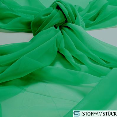 Stoff Polyester Chiffon grün transparent leicht weich fallend
