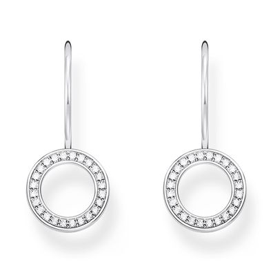 Thomas Sabo Schmuck Damen-Ohrringe in Kreisform mit weißen Steinen Silber H2291-051-