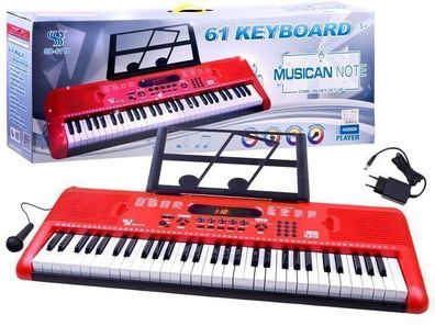 Orgeln Keyboard mit Mikrofon 61kl rot IN0132