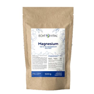 Magnesium Tri-Magnesium Dicitrat, 500 g Pulver