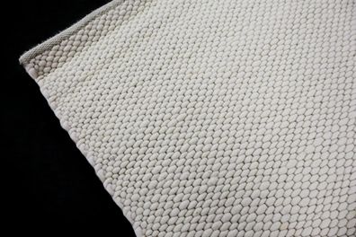Teppich Tisca Hudson Handwebteppich 200x200 cm 100% Wolle Handgewebt cremeweiss