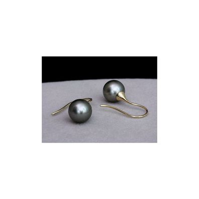 Luna-Pearls - O123-TE0046-47 - Ohrstecker - Tahitiperlen 9-10mm - 2.5cm