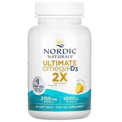 Nordic Naturals, Ultimate Omega 2X mit Vitamin D3 (2150 mg Omega-3 plus 1000 IU ...