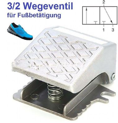 3/2 Wege Druckluft Ventil Fuß Betätigung