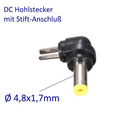 4,8mm x 1,7 Hohlstecker Stecker Buche DC Netzteil Adapter Rundstift