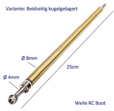 Komplette Propeller Welle 4mm für RC Speed Boote