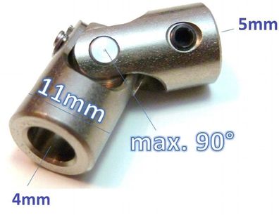 4mm auf 5mm Winkelgetriebe Winkel Kardan Gelenk Wellen Kupplung