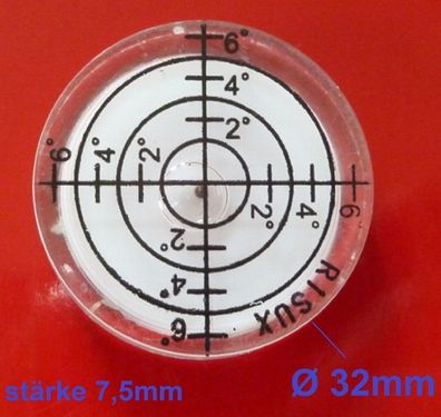 Einbau Wasserwaage rund bis + / - 6°