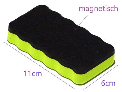 Whiteboard Tafel Schwamm 11x6x2cm magnetisch, gelb