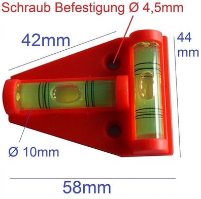 T Wasserwaage mit Schraub Befestigungs Aufnahme