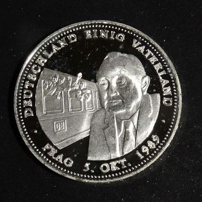 1993 Deutschland einig Vaterland Prag 5.10.1989 Silber Münze 99,9%