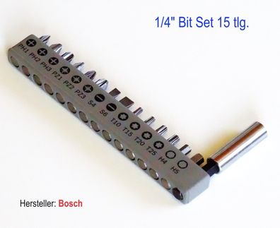Bosch 1/4" Bit Aufsätze Set 15 tlg. incl. Bit Halter