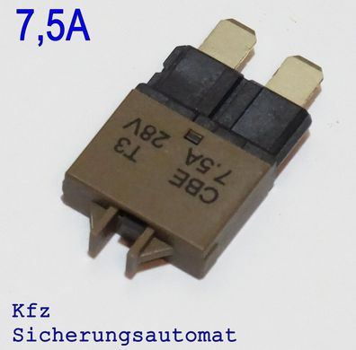 12V 7,5A KFZ Flachstecksicherung Sicherungsautomat Sicherung